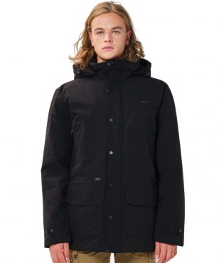 202.EM10.117 Emerson Men's Long Jacket With Hood (black)