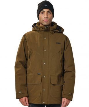 202.EM10.117 Emerson Men's Long Jacket With Hood (olive)