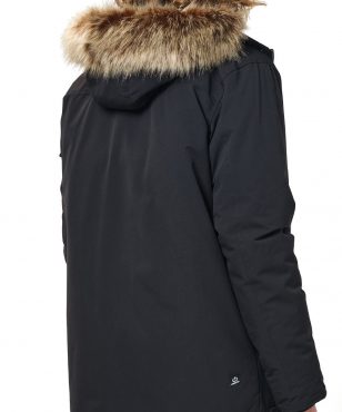 202.EM10.57-003 Emerson Men's Long Jacket With Fur On Hood (black) alternative image