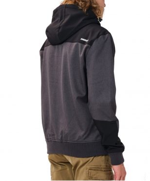 202.EM11.27-021 Emerson Men's Soft Shell Ribbed Jacket With Hood (gmd/black) alternative image
