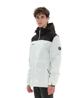 222.EM10.26-006 Emerson Jacket With Detachable Hood Ice White/black alternative image
