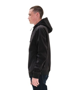 222.EM11.65-001 Emerson Soft Shell Ribbed Jacket With Hood Black alternative image