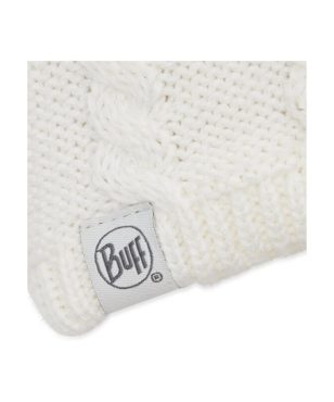 123544-000 Buff Knitted & Full Fleece Hat Nina - White alternative image