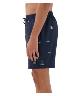 231.EM504.31-034 Emerson Men's Printed Volley Shorts Navy Blue alternative image