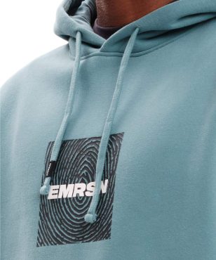 232.EM20.06-026 Emerson Men's Logo Pullover Hoodie Misty Blue alternative image