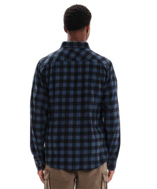 232.EM60.80-034 Emerson Men's Checkered Flannel Shirt - Black/d.blue alternative image