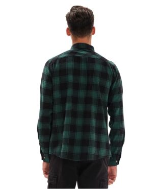 232.EM60.80-035 Emerson Men's Checkered Flannel Shirt Black/green alternative image